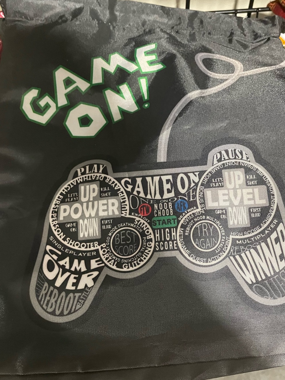 Game On! Black Gamer Controller Graphic Travel Tote